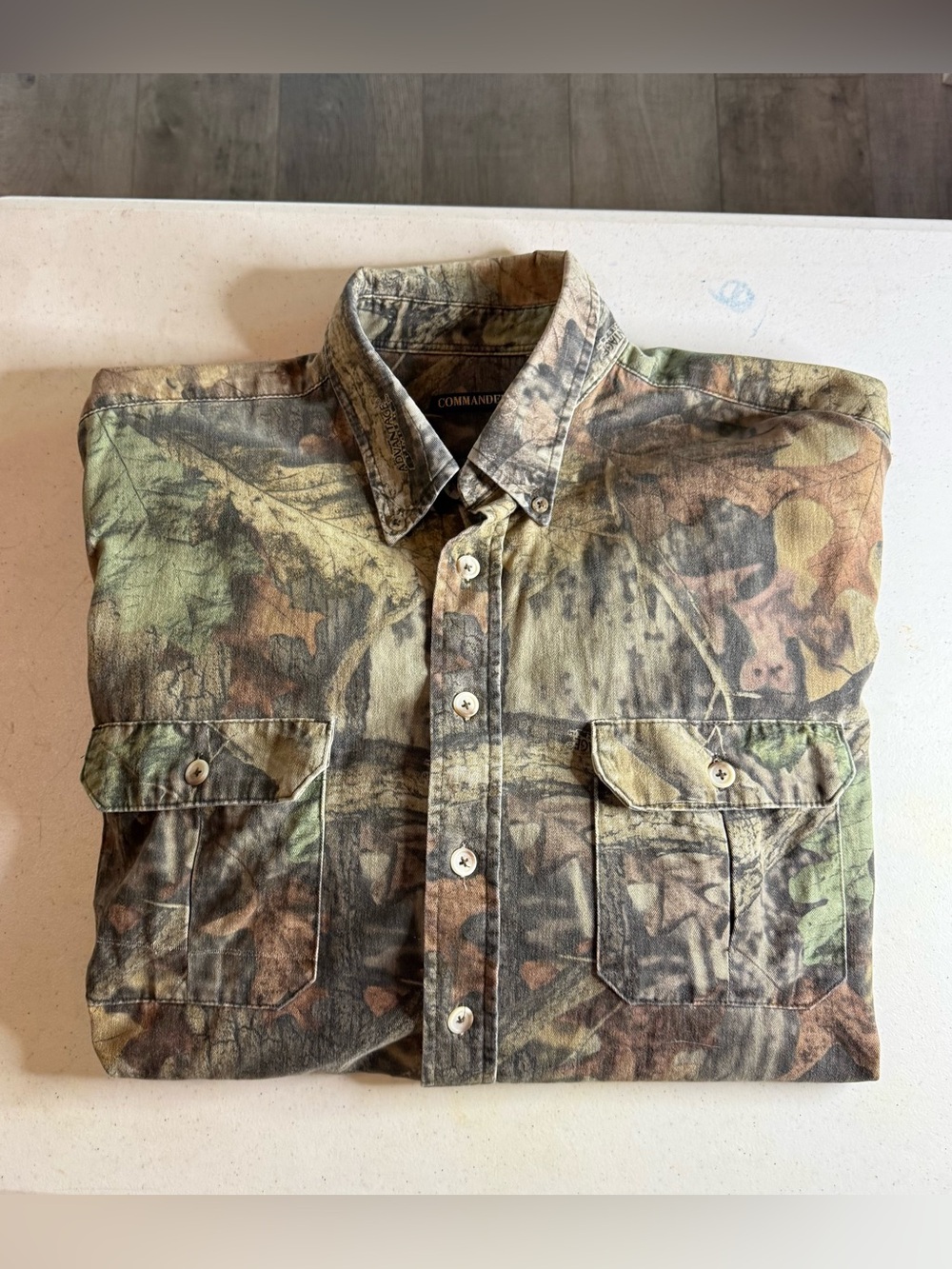 Vintage Commander RealTree Advantage Timber Camo Shirt Button Down Hunting